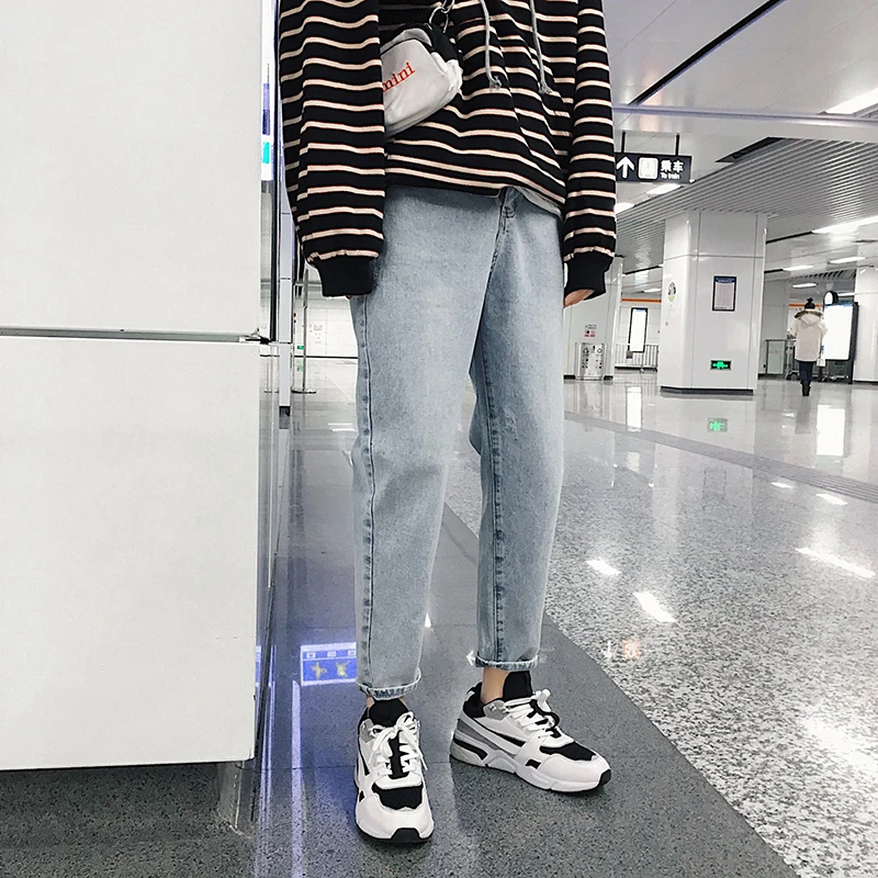 2021 летние мужские новые светильник синий ковбойские повседневные штаны