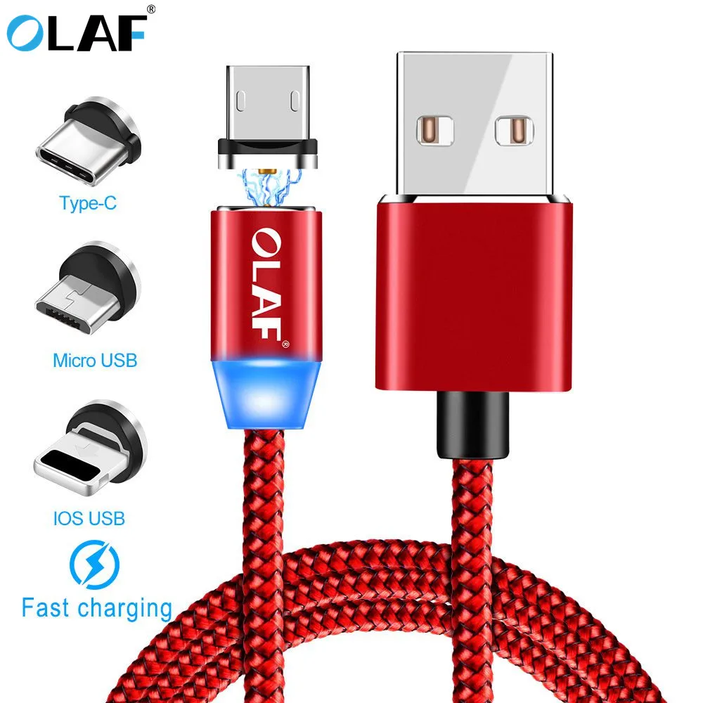 Магнитный кабель Micro USB для iPhone X Xr Xs Max Type C быстрый зарядный usb Samsung S9 Xiaomi 2 м 1