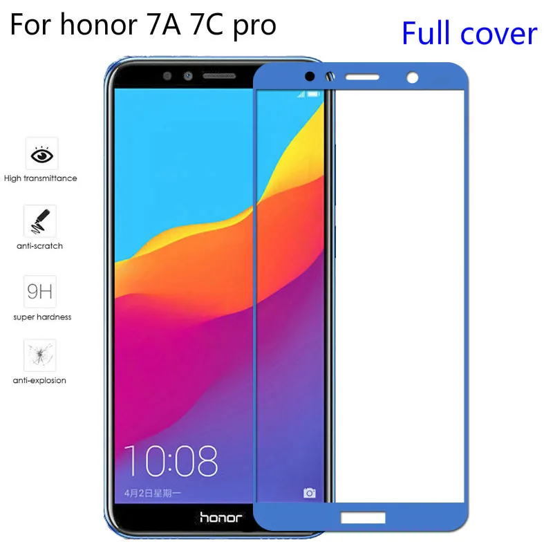 9H полное покрытие закаленное стекло для Huawei Honor 7A Pro AUM AL29 5 45 &quotЗащита экрана 7C L41