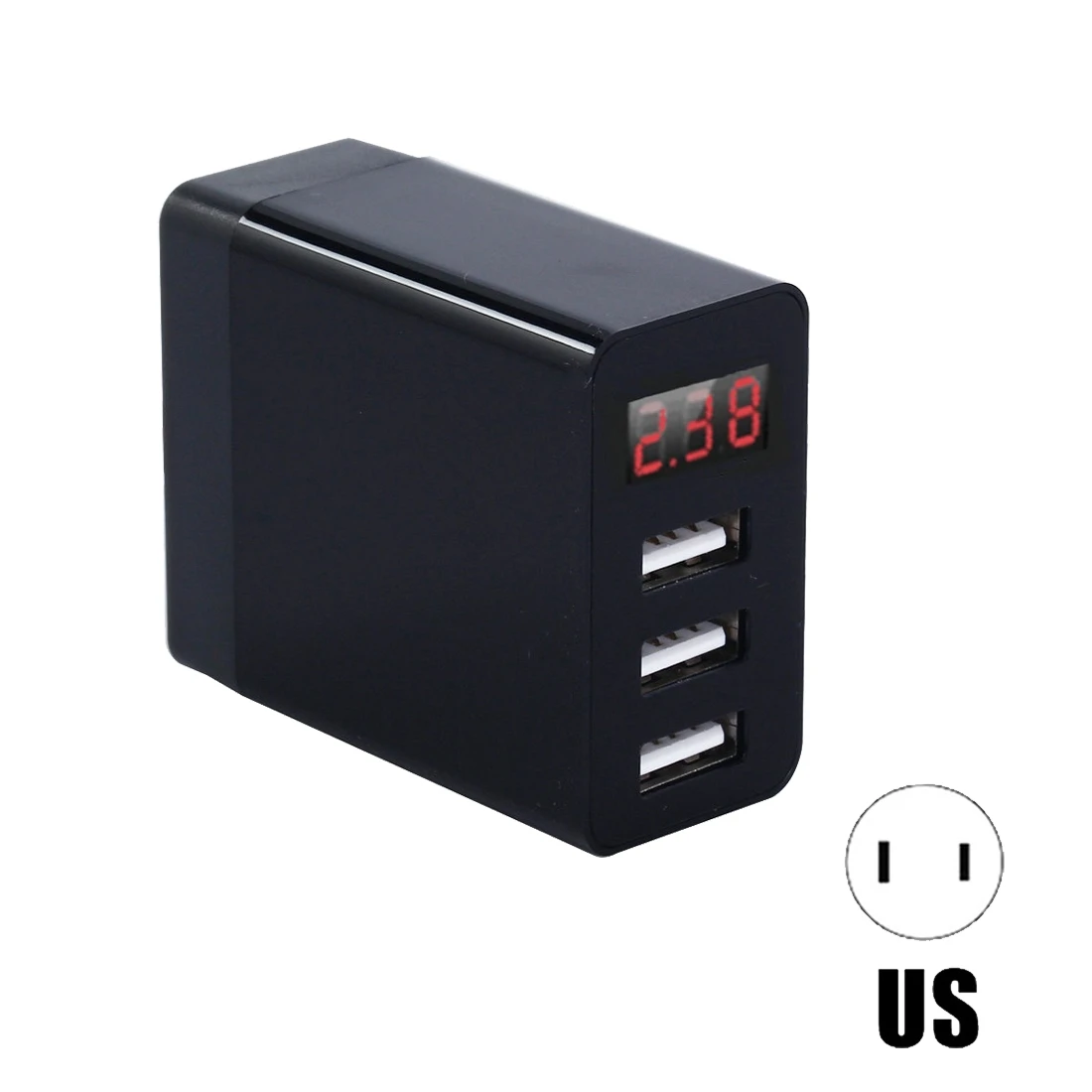 Горячий светодиодный цифровой дисплей 3 портовый 2.4A 5V USB зарядное устройство