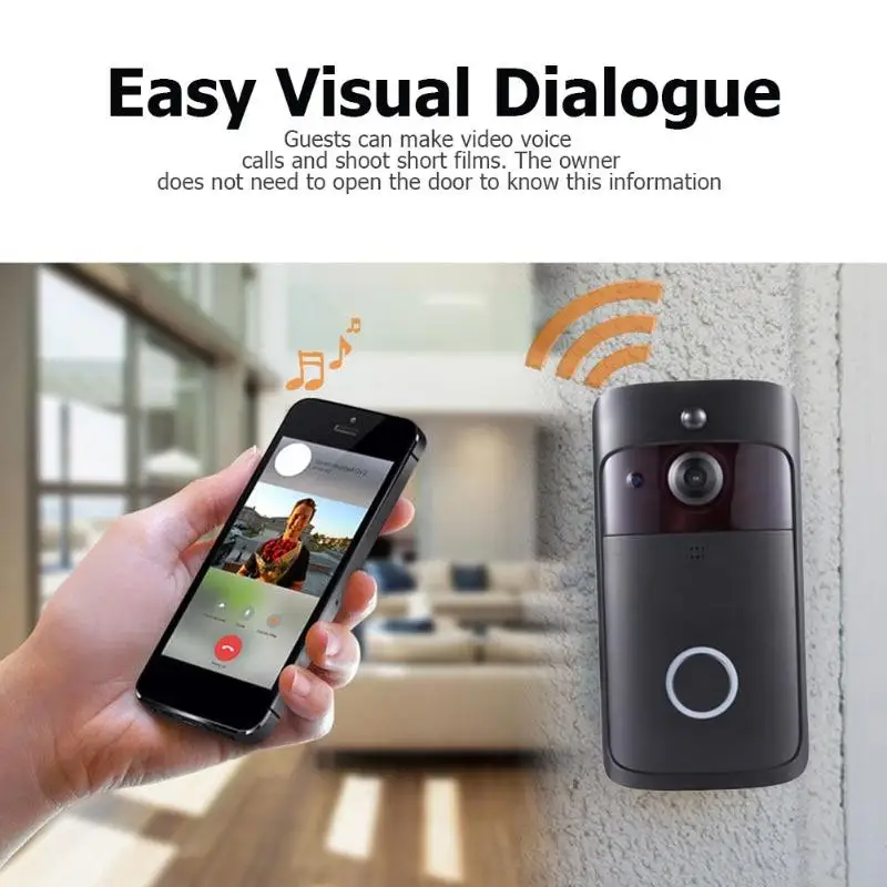 V5 визуальный WiFi умный дверной звонок 2 Way Talk 720 P камера переговорное устройство с