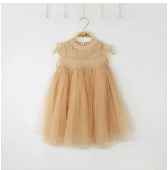 Baby Girls Summer Lace Tutu Green Dress Children Kids 2020 New Sleeve-less Lovely Fashion Clothing Red/ Green/ Beige/ Brown | Детская