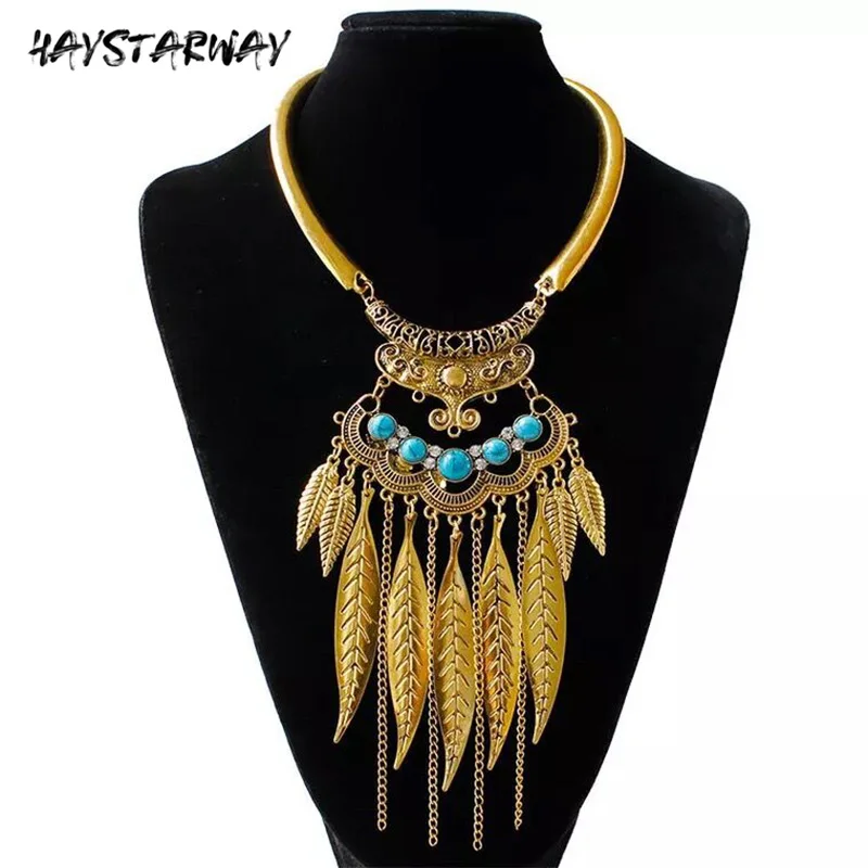 

New Bohemia Necklaces For Women Female Leaf Tassel Collar Chain Boho Jewelry Accessories Couple Gift Bijoux Dropshipping
