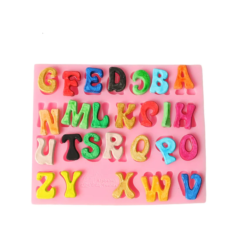 1 шт. 26 цифр силиконовая форма буквы 3D Fondant формочка для торта инструменты