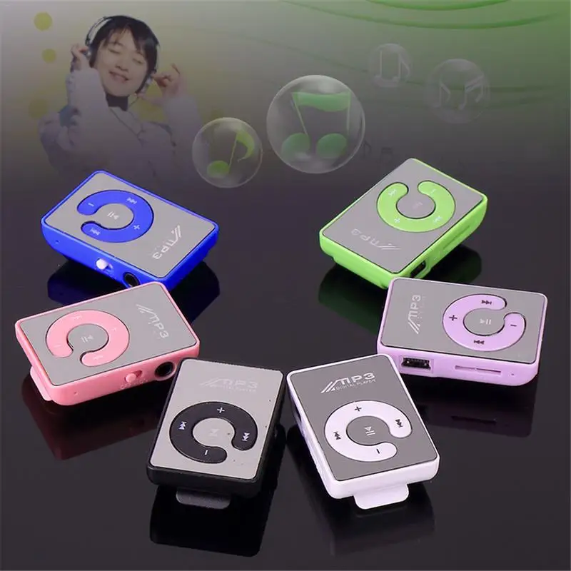 6 цветов зажимы mp3-плеер мини Поддержка 8 ГБ TF карта с usb-кабелем и наушниками |