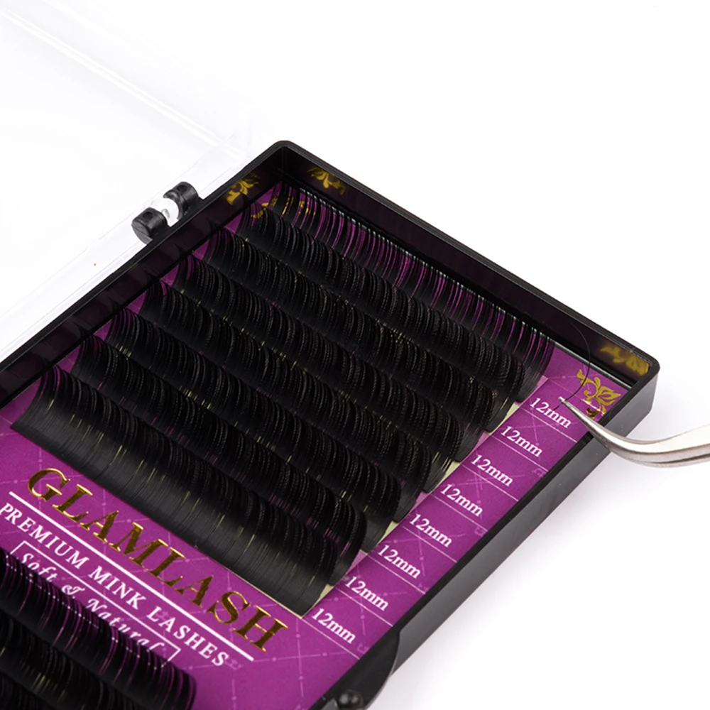 GLAMLASH 10 Чехлы/Лот 16 рядов естественные Ложные норковые ресницы индивидуального