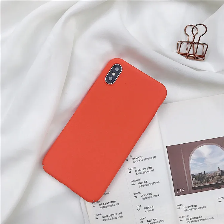 Ретро сплошной цвет простой корейский чехол для телефона iPhone 7 Puls 6 6S 8 X Xs Чехлы MAX XR