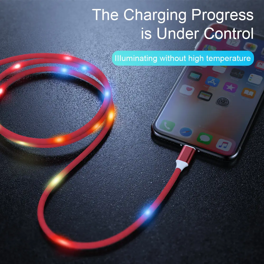 KISSCASE Micro USB кабель Универсальный 2A Быстрая зарядка для Samsung Huawei Xiaomi LED Голосовое