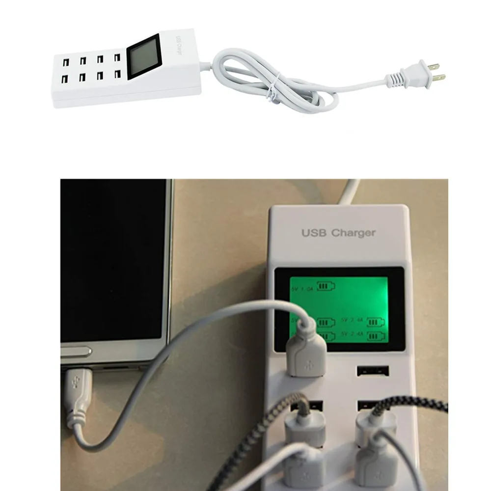 Зарядная станция с 8 USB портами и ЖК экраном|USB-хабы| |