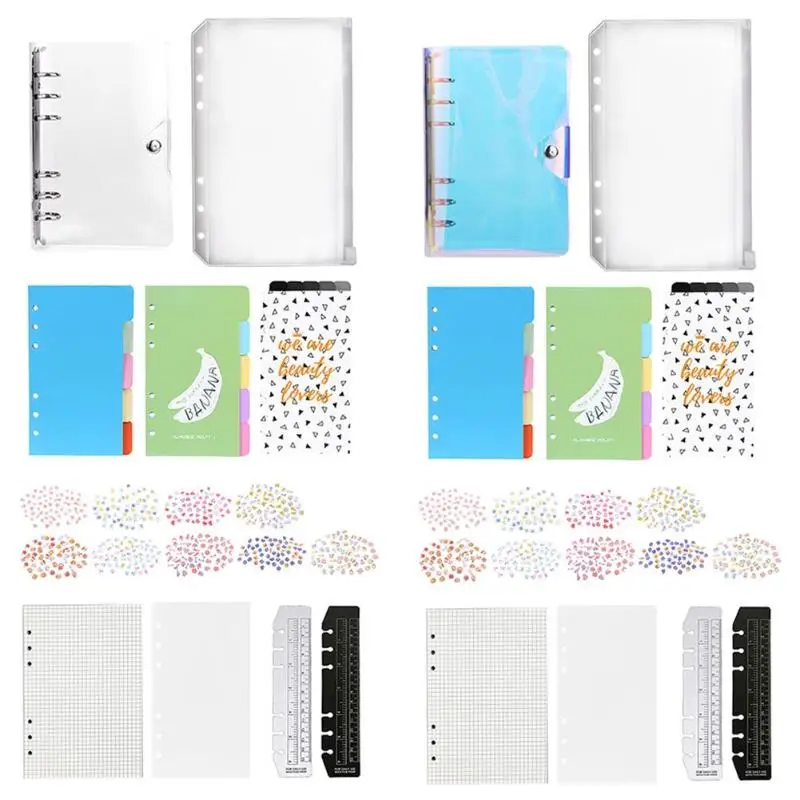 Записная книжка ежедневник планировщик свободный лист набор ПВХ A5 A6 Binder ручная