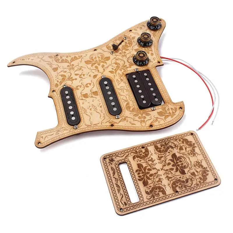 SSH Prewired загруженный Pickguard звукосниматели &quotхамбакер&quot деревянная накладка на