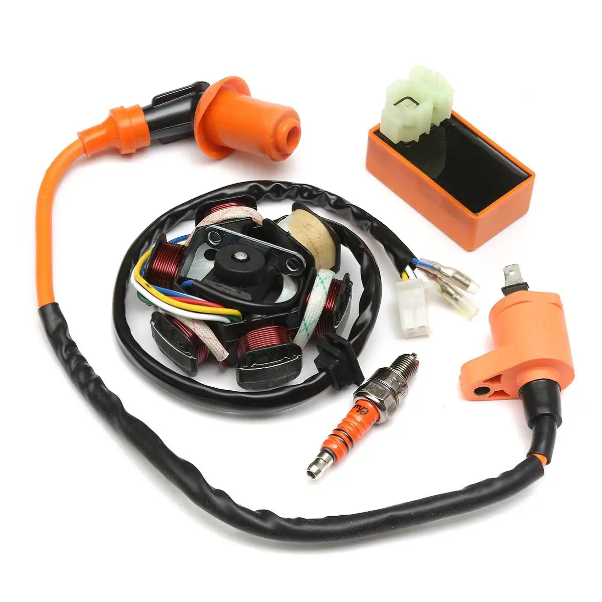4 шт./компл. катушка зажигания CDI свечи мопед статор магнето для 49cc 50cc GY6