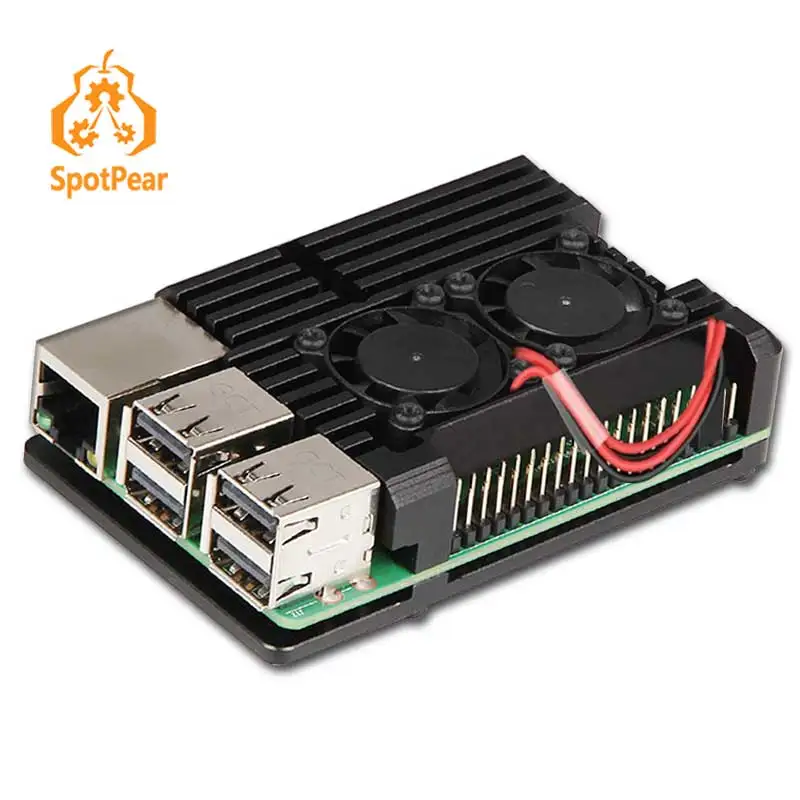 Алюминиевый металлический чехол для Raspberry Pi 4 алюминиевый 3 с двойным