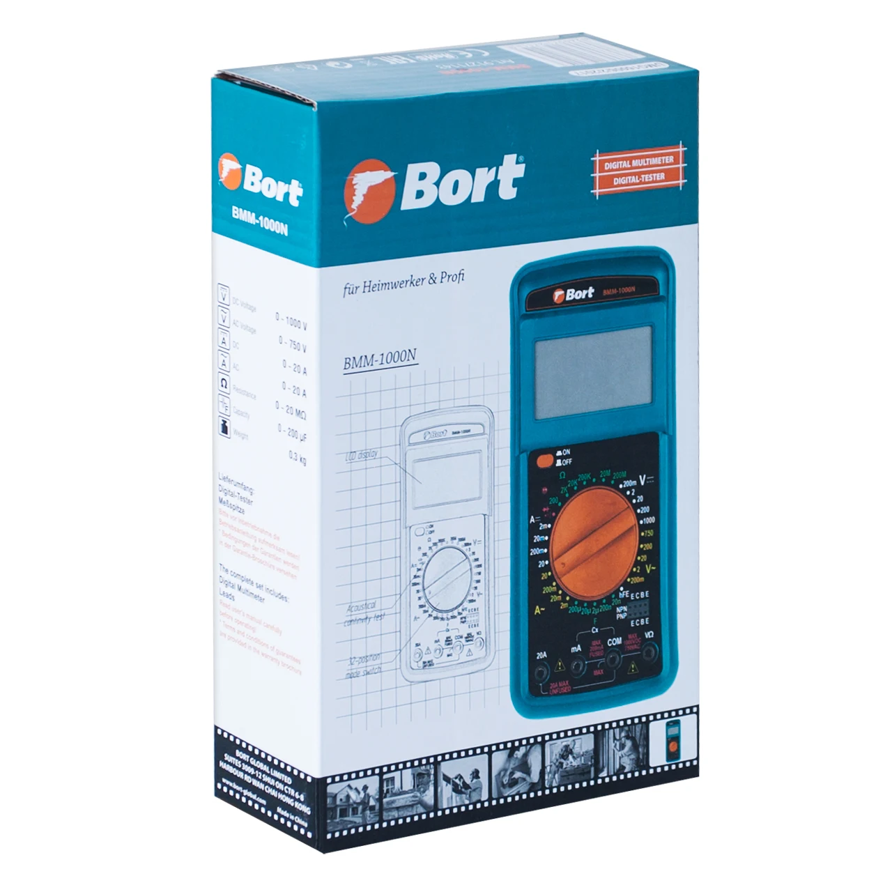 Мультитестер Bort BMM 1000N (измерение постоянного тока до 1000 В переменного