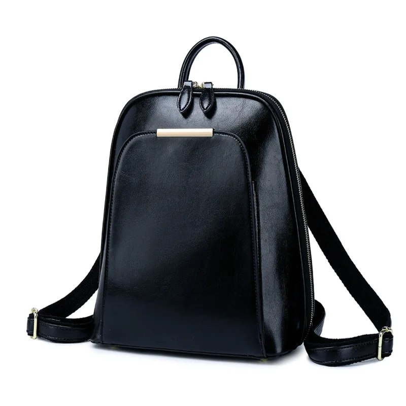 Новый масло воск рюкзак для женщин из воловьей кожи сумки на плечо Модные Женские