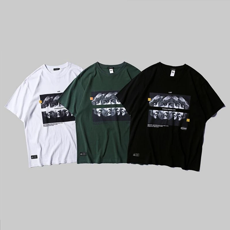 SharkPrint 2019 Summer Mens 100% Cotton 2 Pcs Fashion Profile Photo Print T Shirt Street Tees Big LOGO Casual Short Sleeve Tops | Мужская