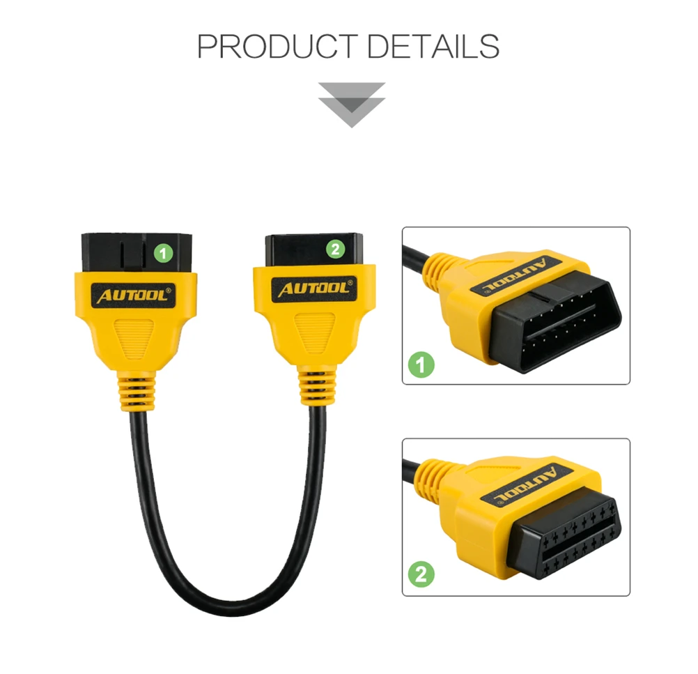 TLXC OBD2 16Pin 30 см соединитель для удлинителя ELM327 OBD II Авто Диагностический адаптер
