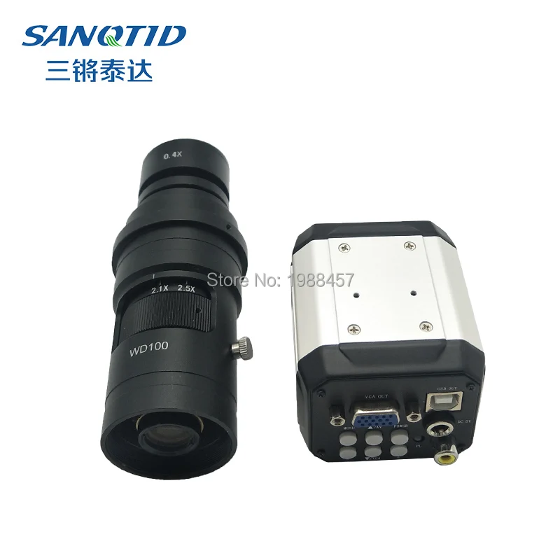 HD 2.0MP 1080P 30fps Industrial Digital Electron Microscope Camera VGA USB BNC Output Mobile Maintenance + 0.4X lens | Инструменты