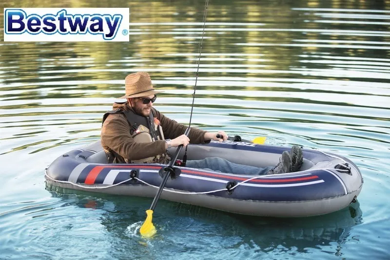 61064 Bestway 2 28 m x 1 21 m(90 &quot* 48&quot) надувная рыбацкая лодка/3 местная пластиковая