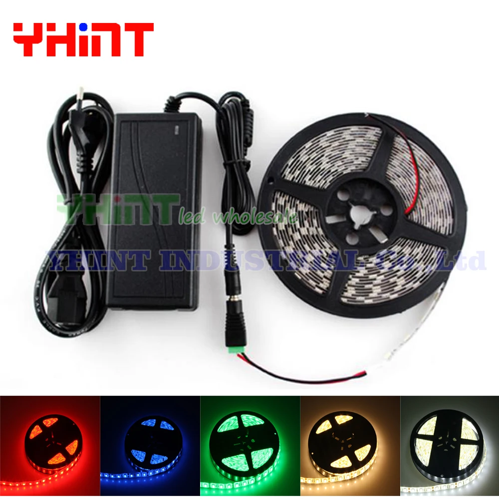 1 комплект 5 м DC12V 5A SMD5050 IP65/IP20 Водонепроницаемый красный синий зеленый желтый