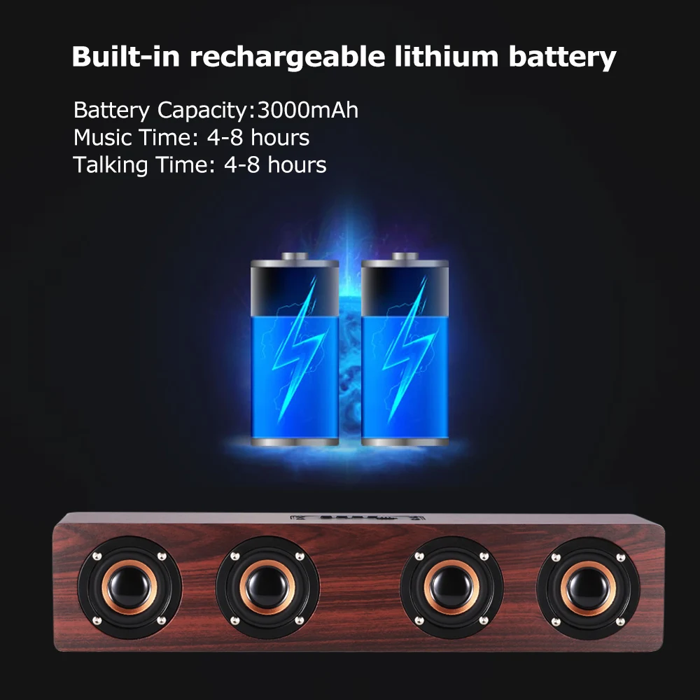W8 красный деревянный зернистый Bluetooth 4 2 четыре искусственных басов сабвуфер
