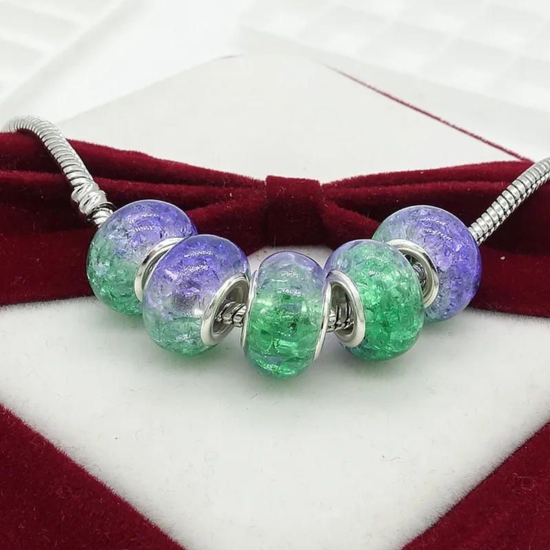 TTBEADS 1 шт. Европейский Шарм-бисер из серебристой смолы для ожерелья браслета
