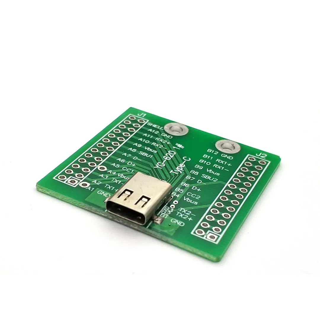 Разъем USB 3 1 Type C 24 контактный переходник с женским разъемом 2x12P печатная плата 40 мм