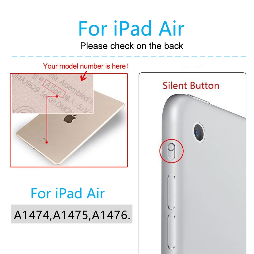 Умный чехол для iPad Air из искусственной кожи умный книжка и тонкий Чехол подставка