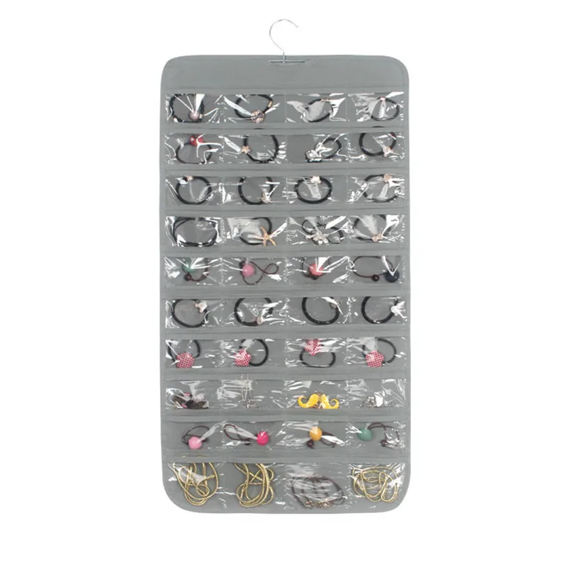 Hot Fashion 80 Compartments Hanging Storage Bags Jewelry Earring Necklace Brooch Bag Closet Display Visible Non-woven Fabrics | Дом и сад