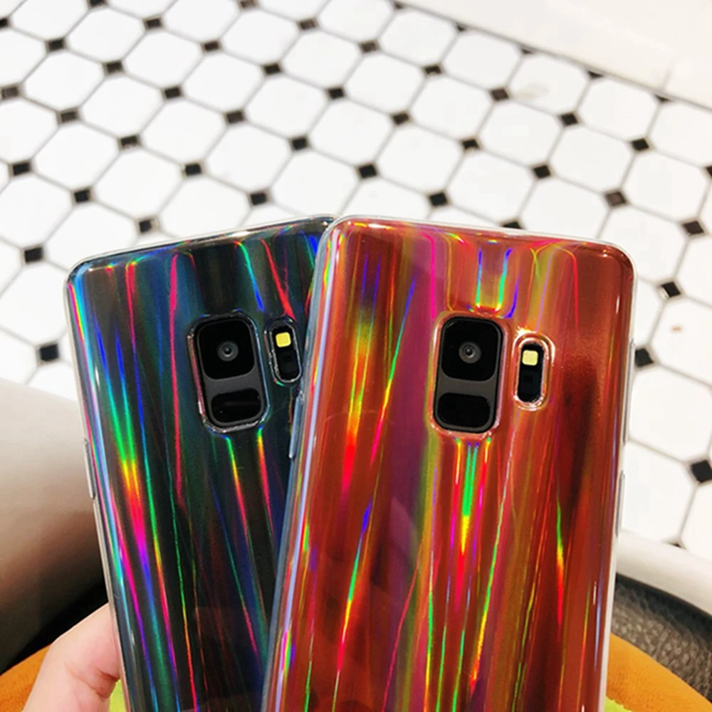 KISSCASE Aurora Laser чехол для телефона Samsung Galaxy S10E S10 Plus S9 S8 S7 S6 Edge A6 A8 2018 A3 A5 A7 2017 2016 A30 A50 A70 |