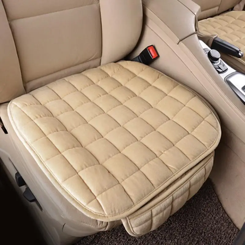 Winter Warm Plush Anti Slip Car Seat Cover Plaid Cushion Protector Supports Cotton Protective Pads | Автомобили и мотоциклы