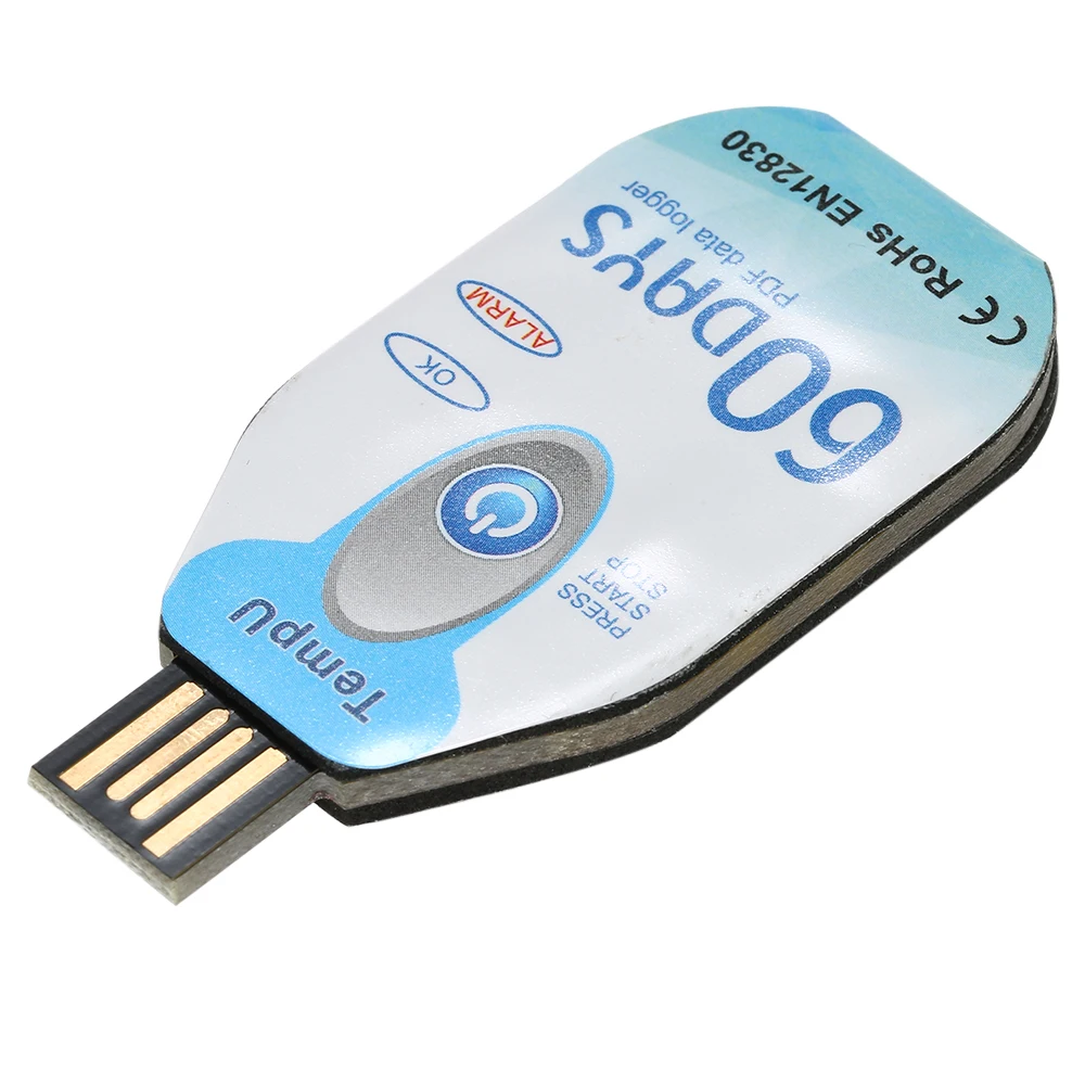 Водонепроницаемый USB 2 0 PDF одноразовый регистратор данных о температуре 60 дней