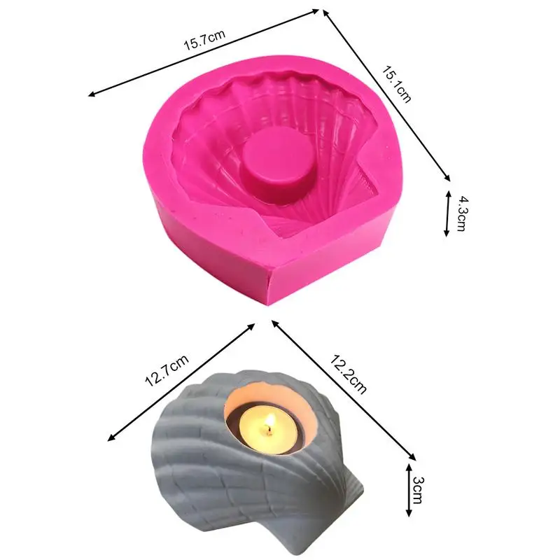 Силиконовая форма в виде ракушки для гипсового подсвечника рукоделия