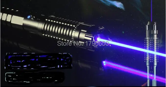 

High power Military Blue laser pointers 500000m 500w 450nm Flashlight Burning match/dry wood/black Burn cigarettes LAZER Hunting