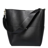 2022 women real genuine leather tote bag black bucket handbags female luxury famous brands ladies shoulder brown bag designer