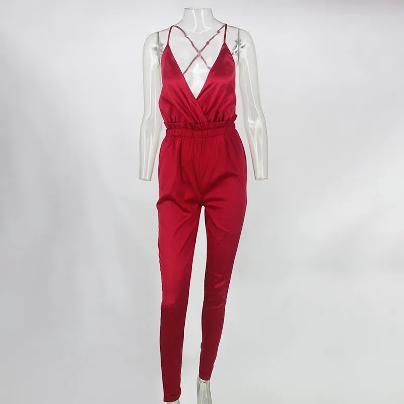 Dressmecb спагетти регулярные комбинезоны комбинезон для женщин Элегантные женские