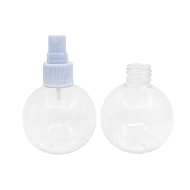 50pcs/lot 120ml PET Ball Shape Refillable bottle 120g Spray Bottle 4oz Plastic Cosmetic sphere unique shape white sprayer | Красота и