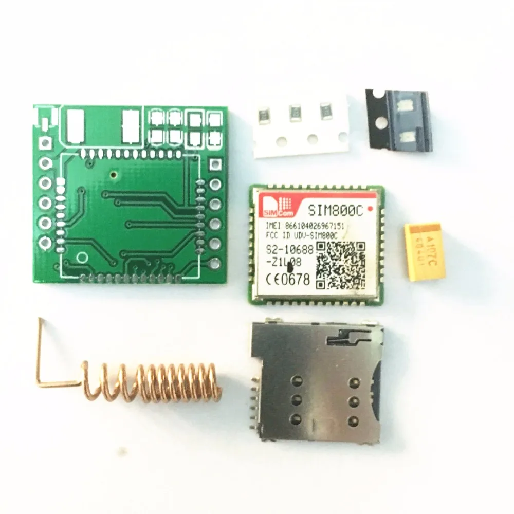 DIY SIM800C GPRS GSM модуль карта MicroSIM основная плата четырехдиапазонная TTL серийный