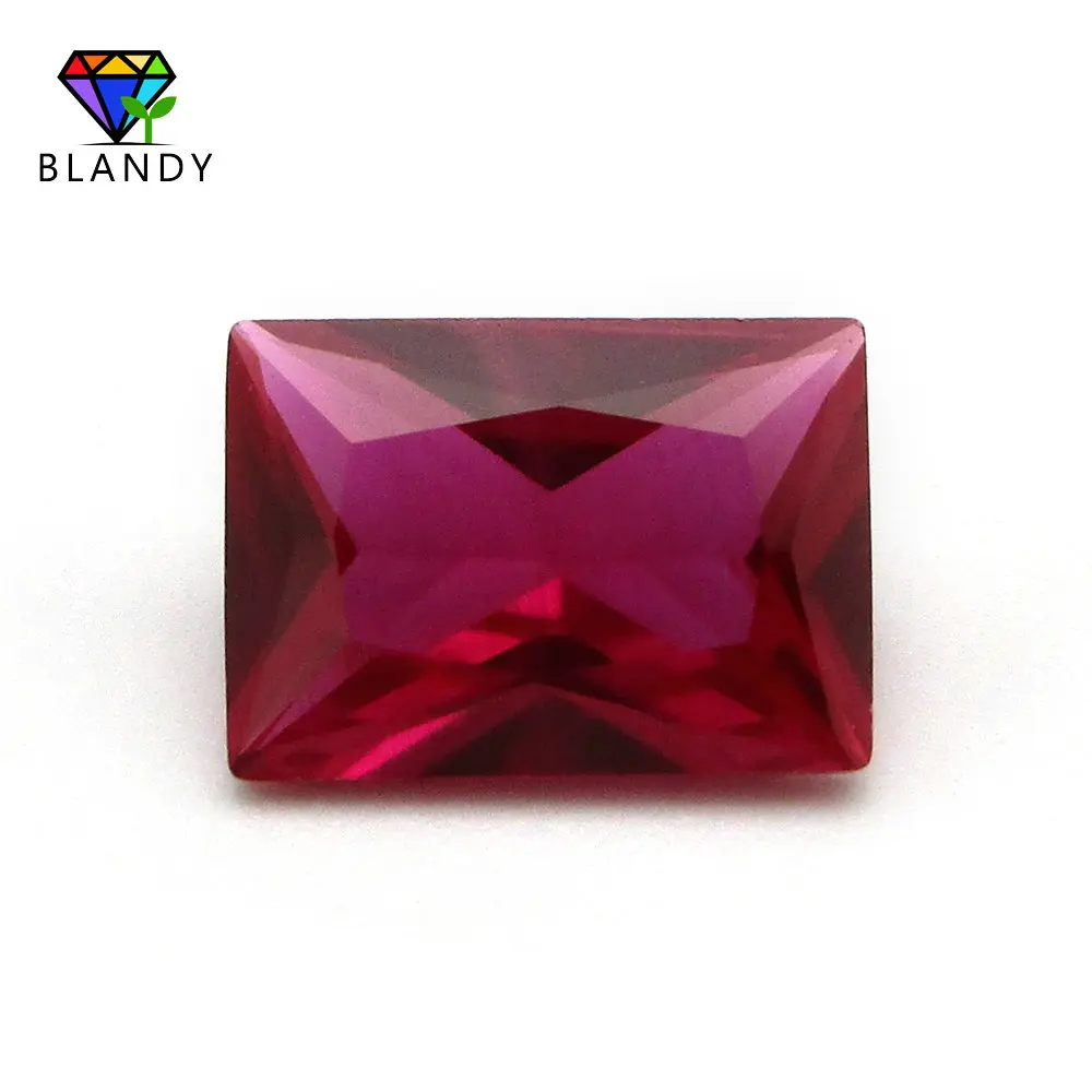 

Красные камни размером 3x5mm ~ 13x18mm 5 #, высококачественные прямоугольные синтетические корунды для ювелирных изделий