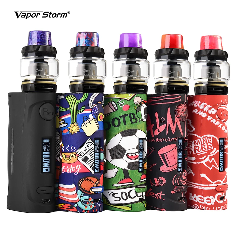 Пара шторм Пума ребенка 80 Вт поле Mod Hawk электронная сигарета Vape комплект OLED экран
