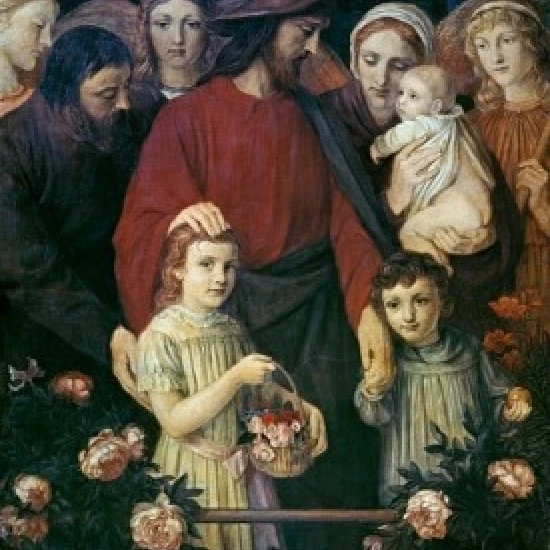 Suffer Little Children by Wilhelm August Steinhausen холст масло (1846-1924) печать плакатов (24x36) | Дом и сад