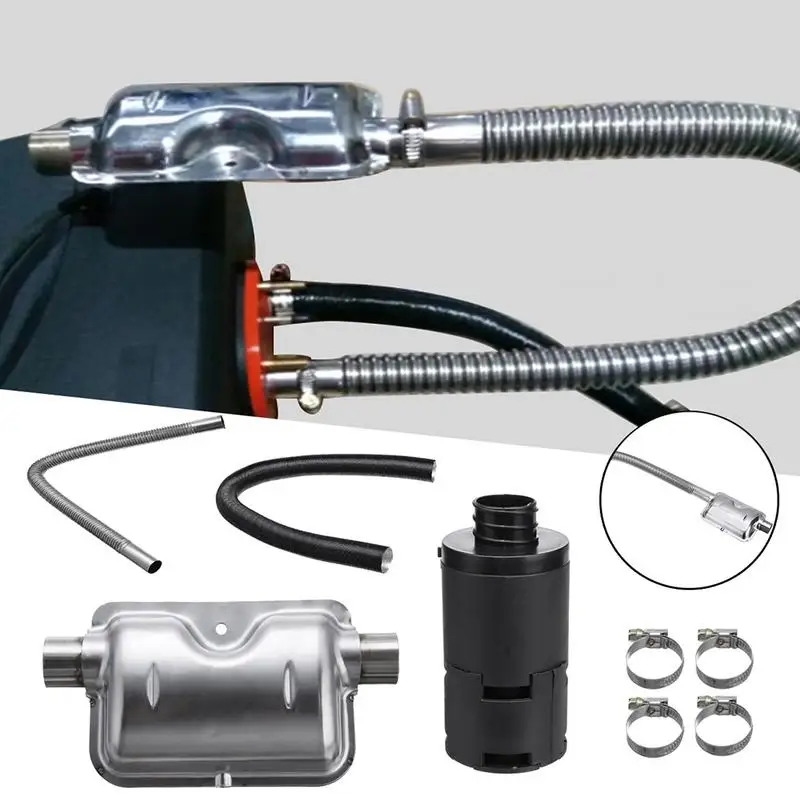 

8 PCS Universal Car Air Diesel Heater Accessories 24mm Exhaust Silencer + 25mm Filter Accessory For Air Diesel Heater Automotive