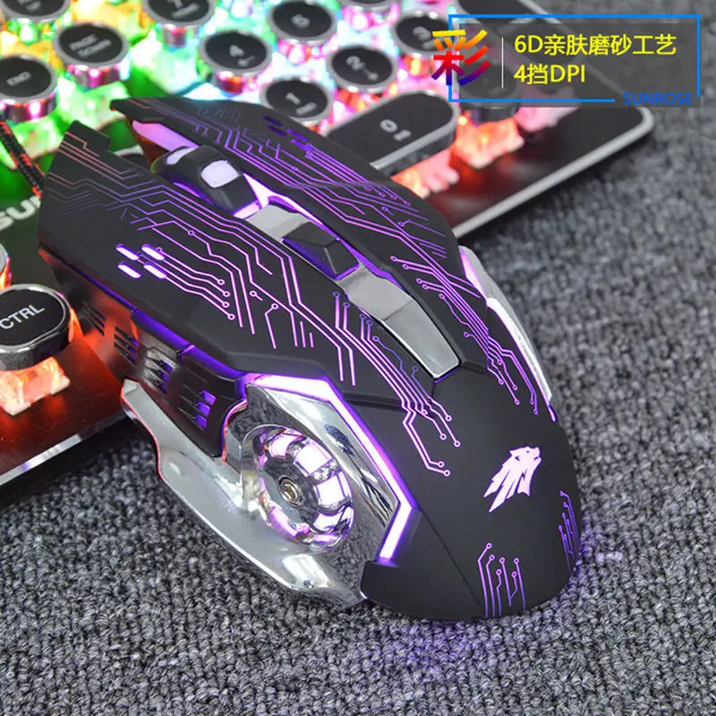 Sunrose X2 Проводная Usb компьютерная игровая мышь 6D цветные светящиеся кнопки Laptop1200Dpi