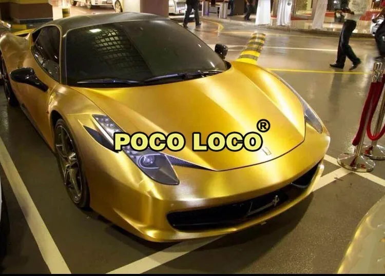 

Gold Brushed Chrome Car Vinyl Wrap Roll Film Decal Stickerl Golden Brushed Satin PVC Waterproof Car Body Vinyl Foil Stickers