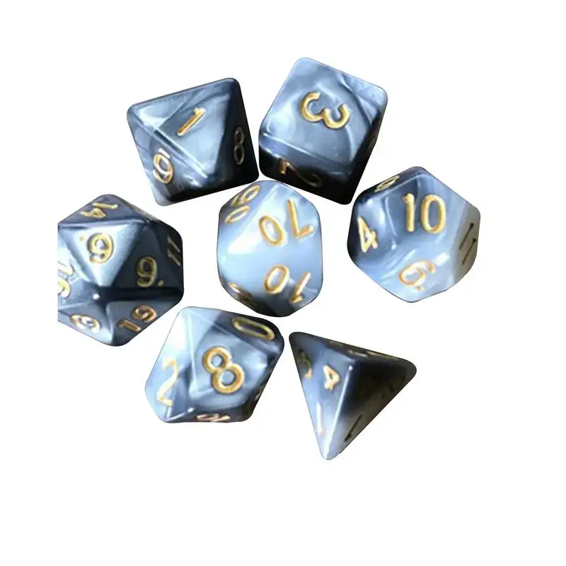7 шт продвижение красочные кости набор с эффектом туманности d & d4 d6 d8 d10 % d12 d20