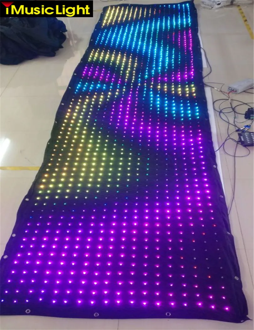 2 Pcs P6 LED Video Curtain 17x34 Pixels Backdrop For Stage Club Bar Disco Party Event With 1 Controller and Power Supply | Освещение