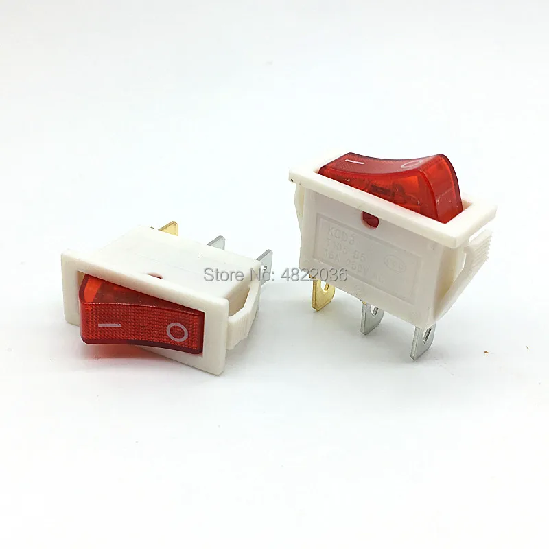 

Переключатель для электрических кастрюль, 5 шт., KCD3, 3 контакта, led, 16 А