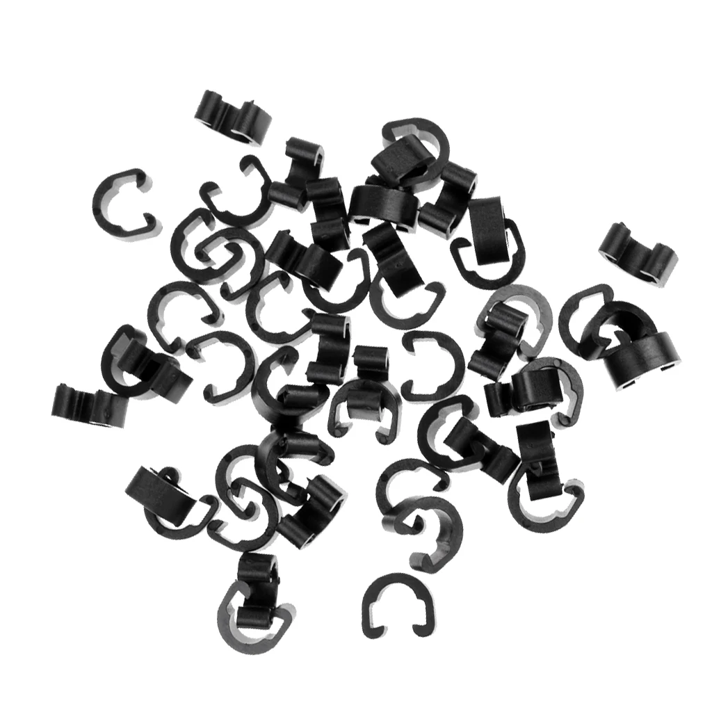 

50 Pcs Plastic MTB Road Bike Brake Shift Cable Guides Housing Hose C Clips Buckle