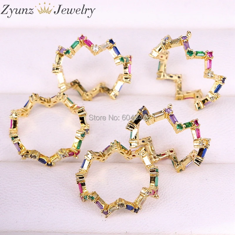 5 шт. летнее блестящее Радужное кольцо с фианитом для женщин женские подарки