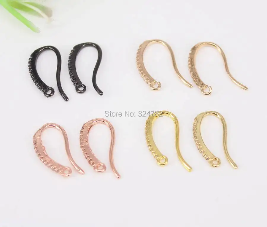20pcs Micro Pave CZ Pendant Bails Hooks Earring One Touch Earrings Jewelry | Clip